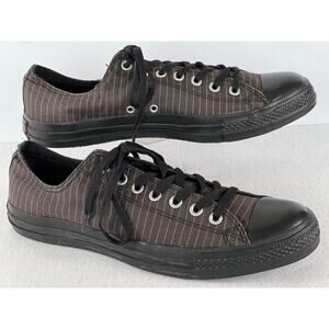Vintage Converse Chuck Taylor All Stars Black Tips, Small Plaid Sneakers, 11